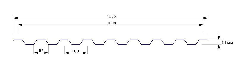 Профнастил НС 21 1070 Цинк 0.25