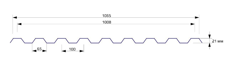 Профнастил НС 21 1070 MATT 0.50 RAL 3004