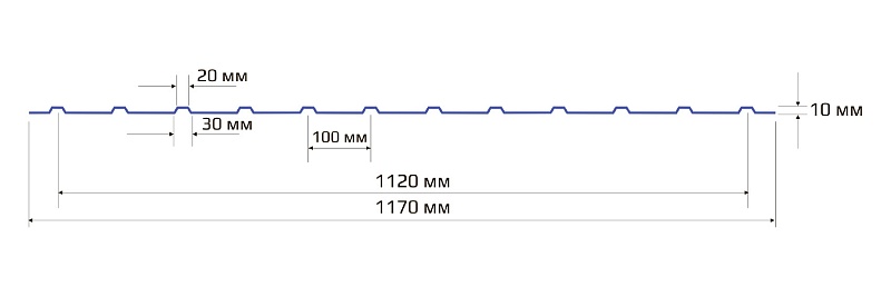Профнастил С 10 1120 MATT 0.35 RAL 8004